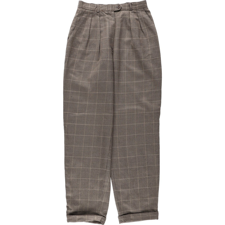 Ralph Lauren houndstooth pattern two-pleat wool slacks, made in the USA, women's size M (equivalent to W26), vintage. wool Beige type Vintage Second Hand