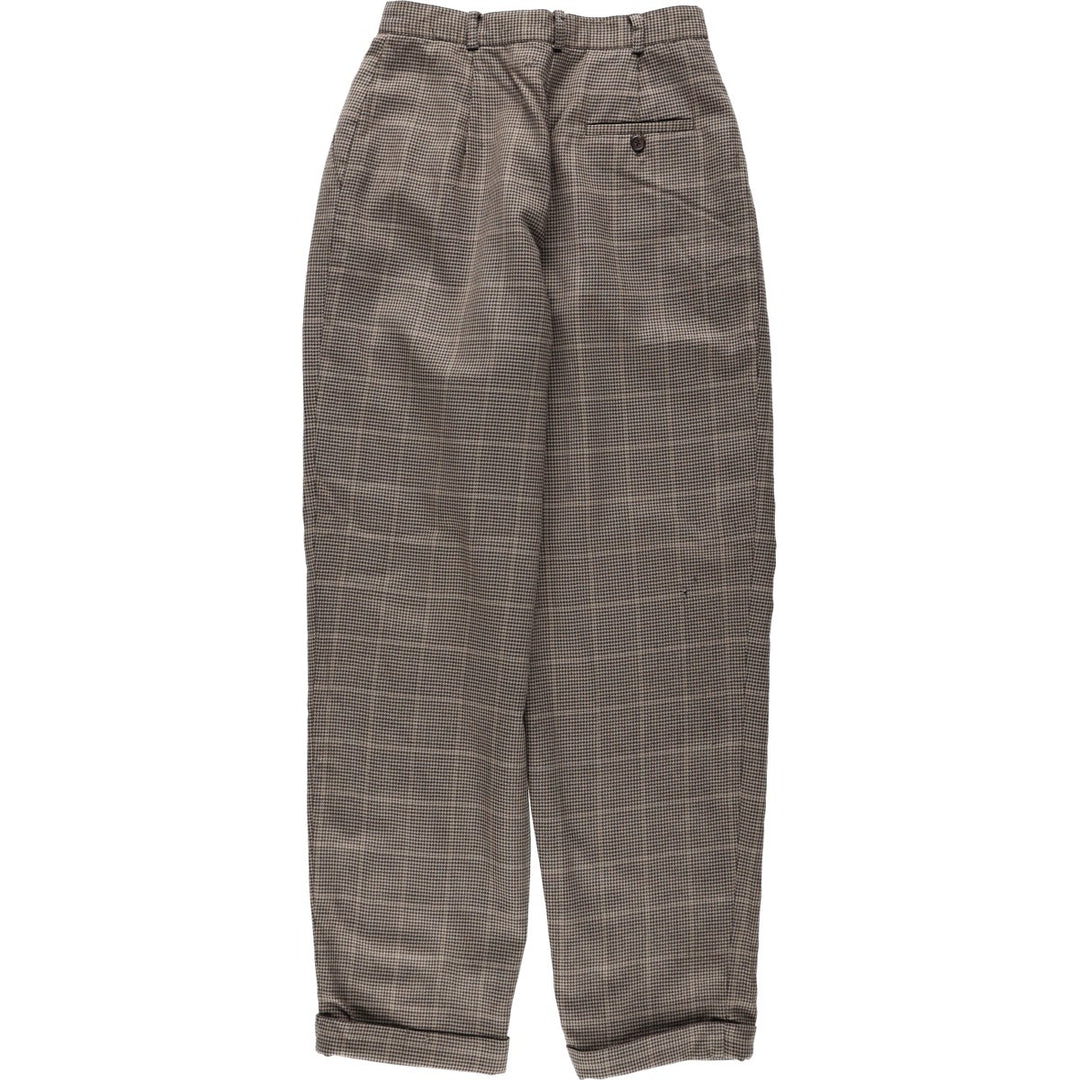 Ralph Lauren houndstooth pattern two-pleat wool slacks, made in the USA, women's size M (equivalent to W26), vintage. wool Beige type Vintage Second Hand