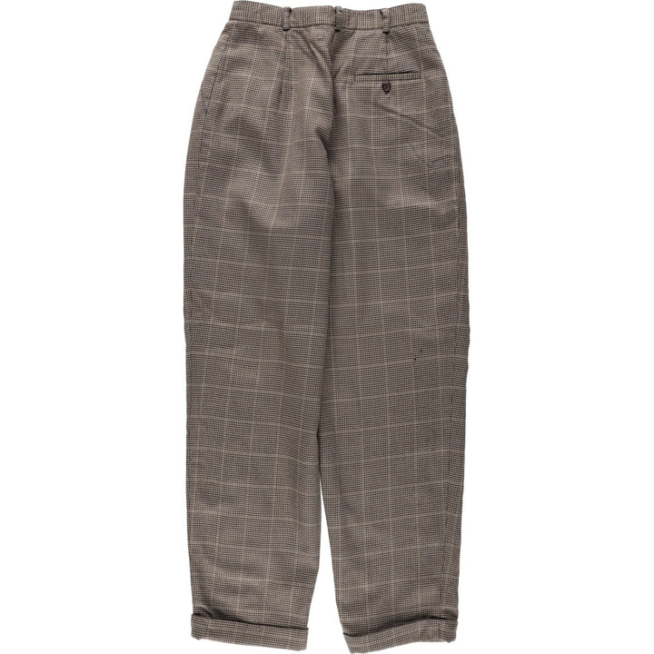 Ralph Lauren houndstooth pattern two-pleat wool slacks, made in the USA, women's size M (equivalent to W26), vintage. wool Beige type Vintage Second Hand