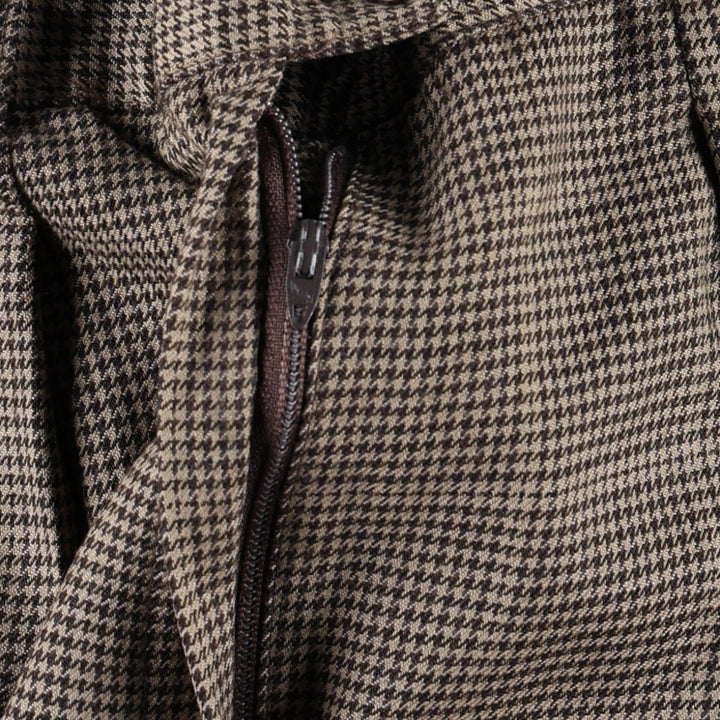 Ralph Lauren houndstooth pattern two-pleat wool slacks, made in the USA, women's size M (equivalent to W26), vintage. wool Beige type Vintage Second Hand