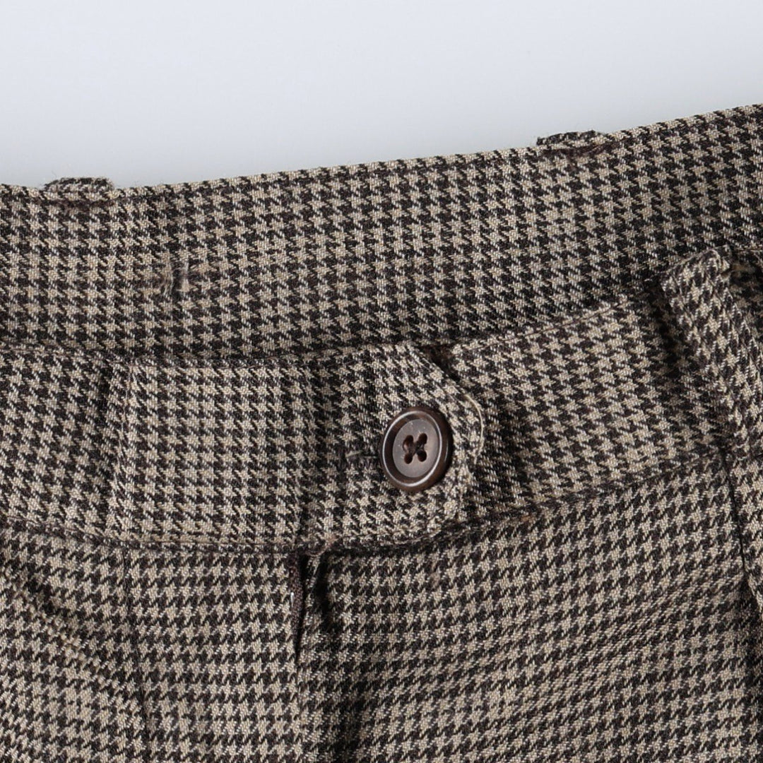 Ralph Lauren houndstooth pattern two-pleat wool slacks, made in the USA, women's size M (equivalent to W26), vintage. wool Beige type Vintage Second Hand