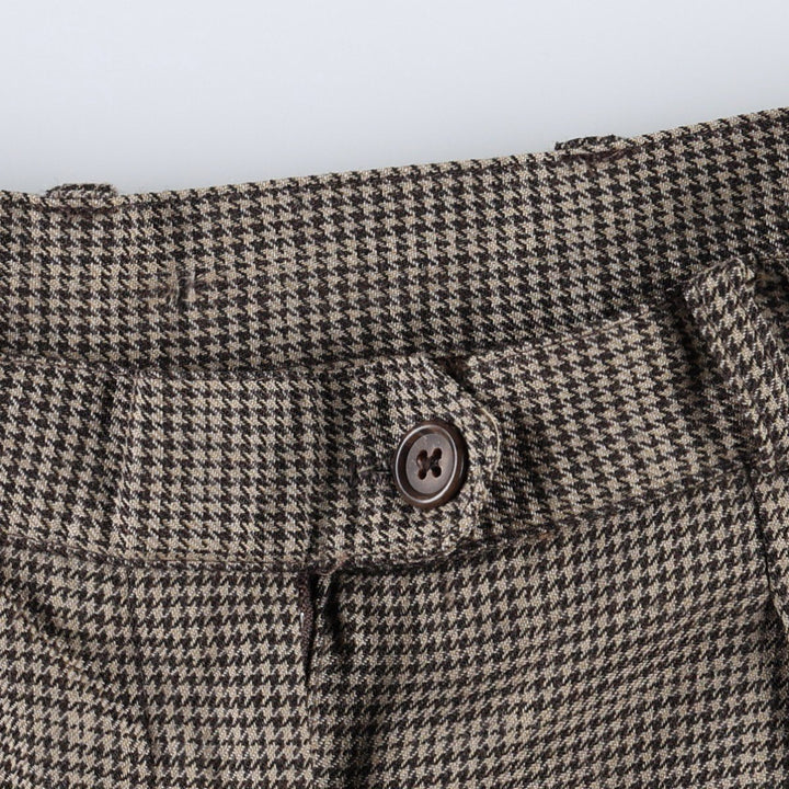 Ralph Lauren houndstooth pattern two-pleat wool slacks, made in the USA, women's size M (equivalent to W26), vintage. wool Beige type Vintage Second Hand
