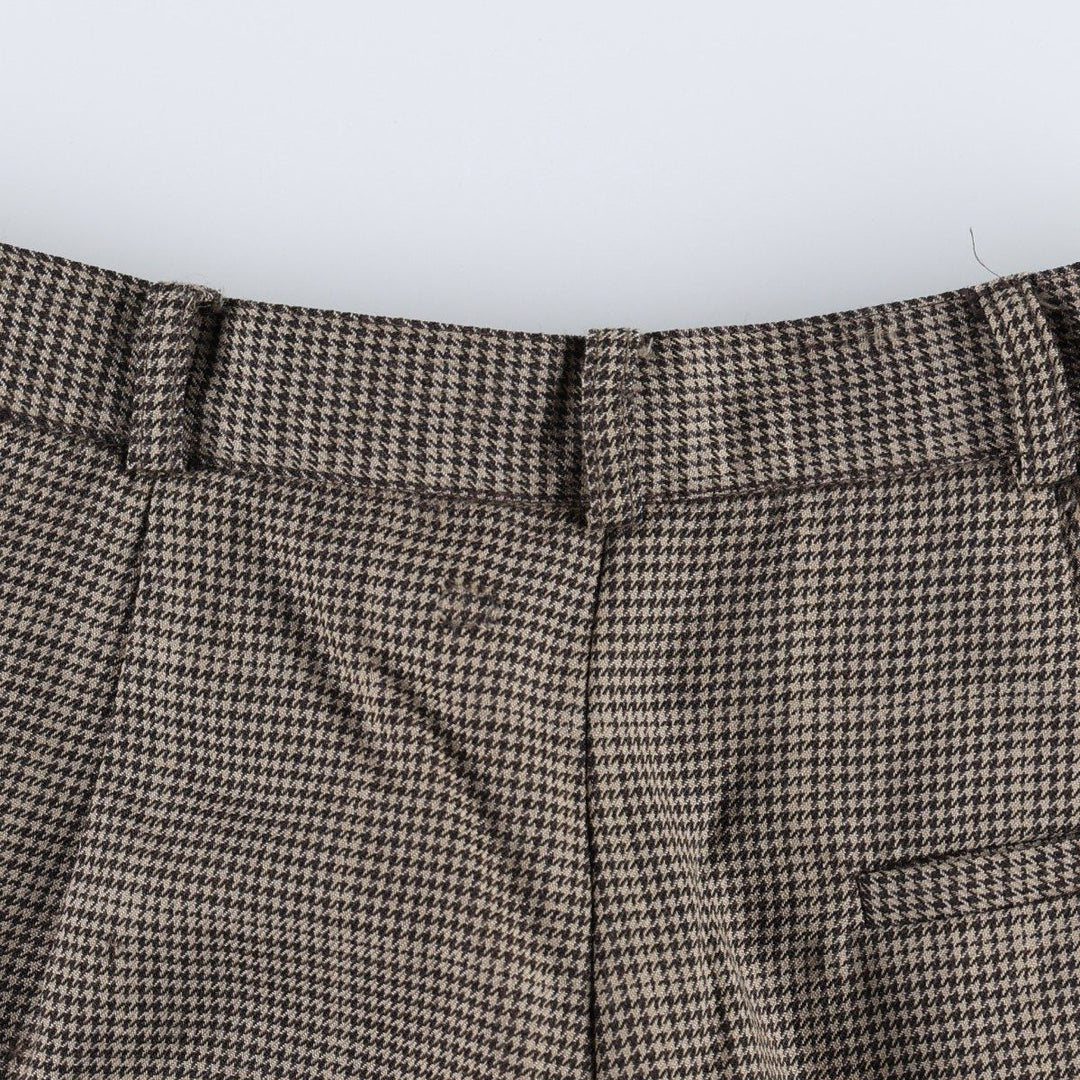Ralph Lauren houndstooth pattern two-pleat wool slacks, made in the USA, women's size M (equivalent to W26), vintage. wool Beige type Vintage Second Hand