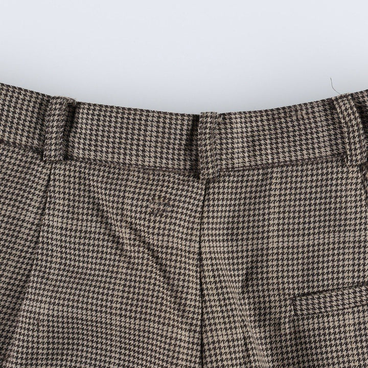 Ralph Lauren houndstooth pattern two-pleat wool slacks, made in the USA, women's size M (equivalent to W26), vintage. wool Beige type Vintage Second Hand
