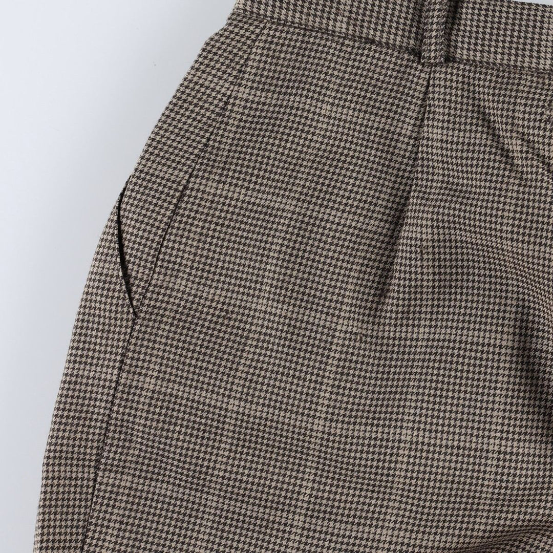 Ralph Lauren houndstooth pattern two-pleat wool slacks, made in the USA, women's size M (equivalent to W26), vintage. wool Beige type Vintage Second Hand