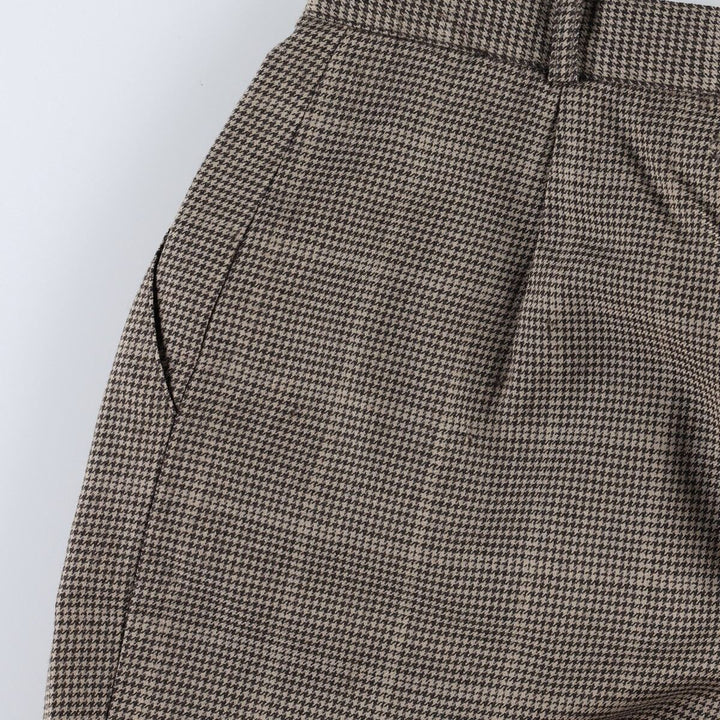 Ralph Lauren houndstooth pattern two-pleat wool slacks, made in the USA, women's size M (equivalent to W26), vintage. wool Beige type Vintage Second Hand
