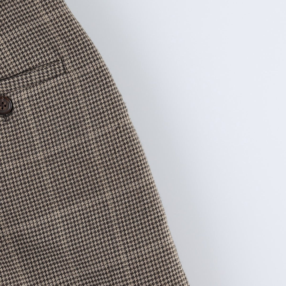 Ralph Lauren houndstooth pattern two-pleat wool slacks, made in the USA, women's size M (equivalent to W26), vintage. wool Beige type Vintage Second Hand