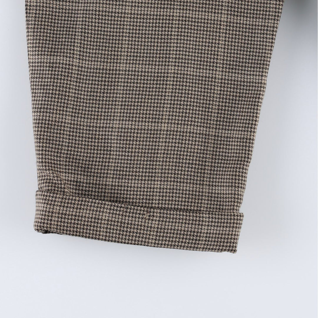 Ralph Lauren houndstooth pattern two-pleat wool slacks, made in the USA, women's size M (equivalent to W26), vintage. wool Beige type Vintage Second Hand