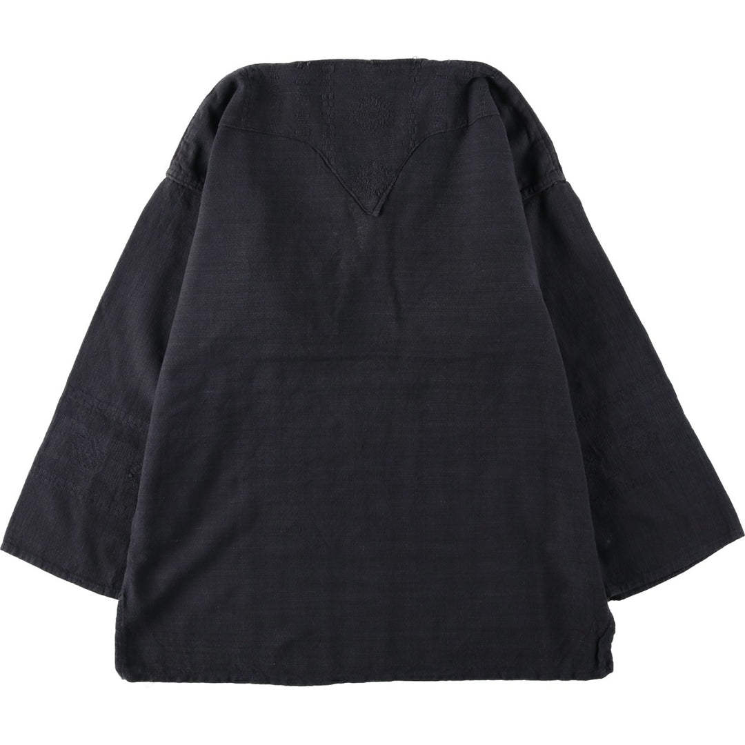 Slit neck long-sleeved pullover blouse, women's size XL equivalent. unclear black type Vintage Second Hand