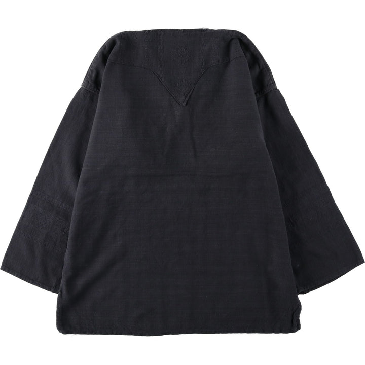 Slit neck long-sleeved pullover blouse, women's size XL equivalent. unclear black type Vintage Second Hand