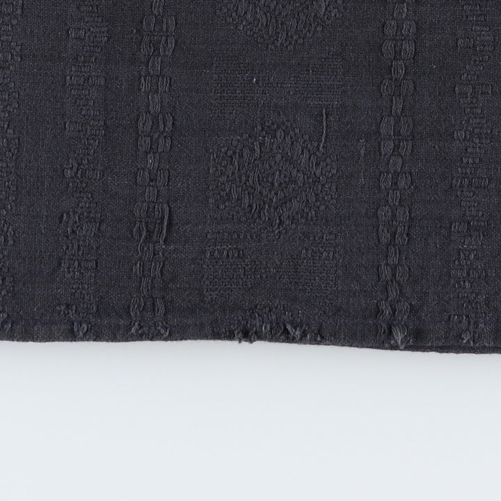 Slit neck long-sleeved pullover blouse, women's size XL equivalent. unclear black type Vintage Second Hand