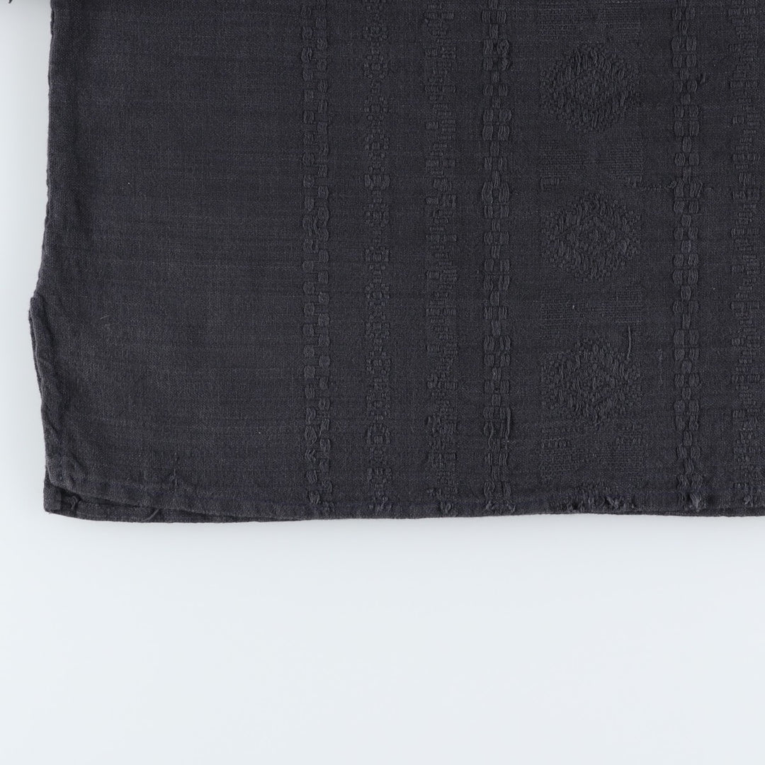 Slit neck long-sleeved pullover blouse, women's size XL equivalent. unclear black type Vintage Second Hand