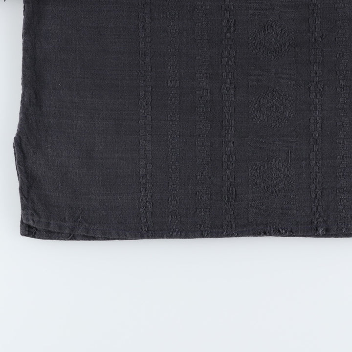 Slit neck long-sleeved pullover blouse, women's size XL equivalent. unclear black type Vintage Second Hand