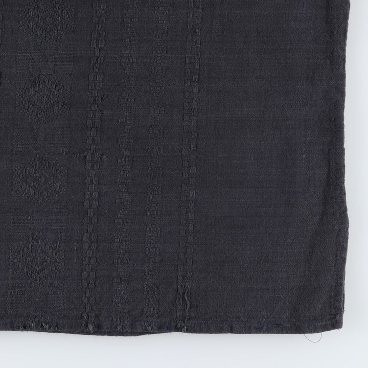 Slit neck long-sleeved pullover blouse, women's size XL equivalent. unclear black type Vintage Second Hand