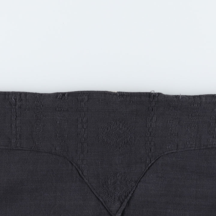 Slit neck long-sleeved pullover blouse, women's size XL equivalent. unclear black type Vintage Second Hand