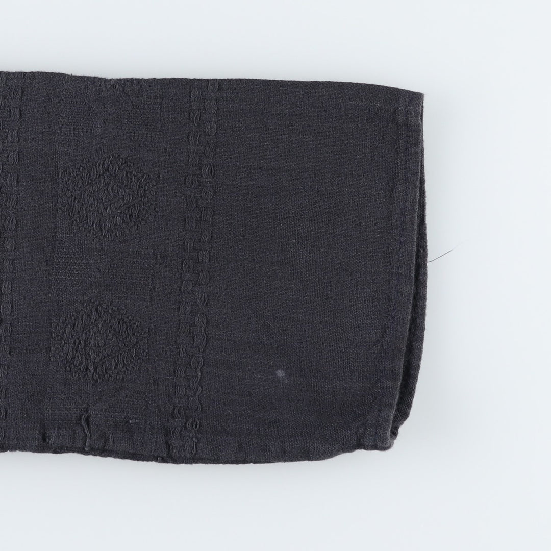 Slit neck long-sleeved pullover blouse, women's size XL equivalent. unclear black type Vintage Second Hand
