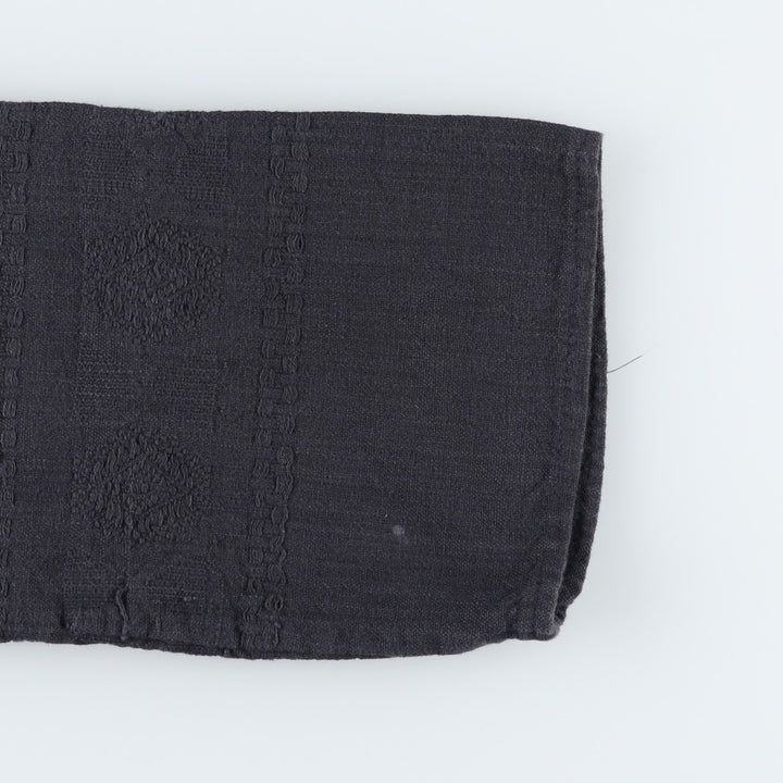 Slit neck long-sleeved pullover blouse, women's size XL equivalent. unclear black type Vintage Second Hand