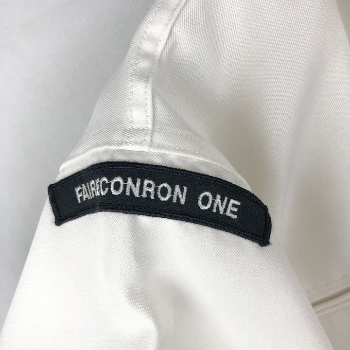 1990'S US Navy Military Long-Sleeve Sailor Shirt, Made in USA, Size 44R (Men's L equivalent), Vintage polyester white type Vintage Second Hand