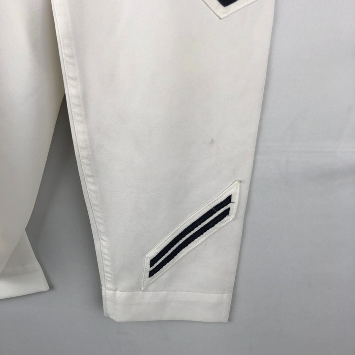 1990'S US Navy Military Long-Sleeve Sailor Shirt, Made in USA, Size 44R (Men's L equivalent), Vintage polyester white type Vintage Second Hand