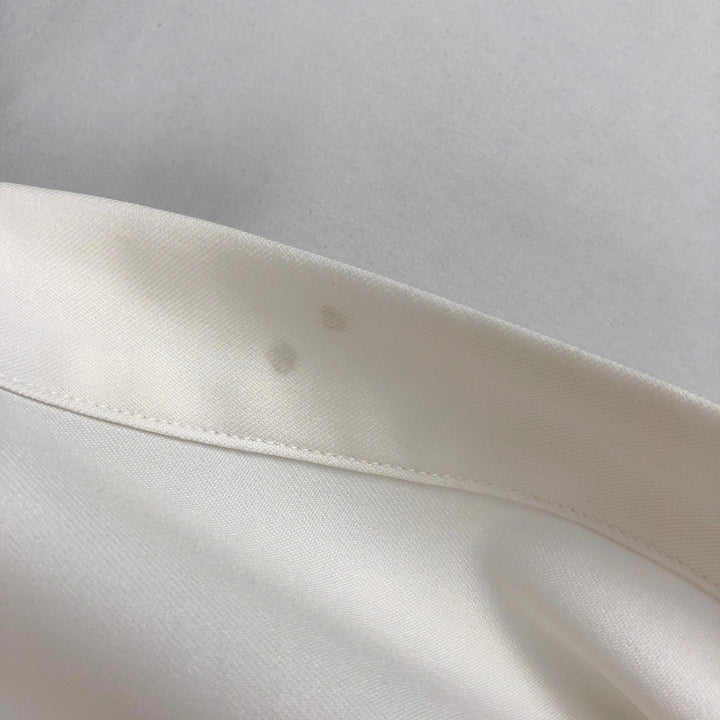 1990'S US Navy Military Long-Sleeve Sailor Shirt, Made in USA, Size 44R (Men's L equivalent), Vintage polyester white type Vintage Second Hand