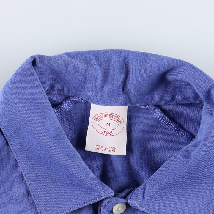 Brooks Brothers 346 Long-Sleeve Polo Shirt, Women's Size M (approx.) cotton blue type Vintage Second Hand