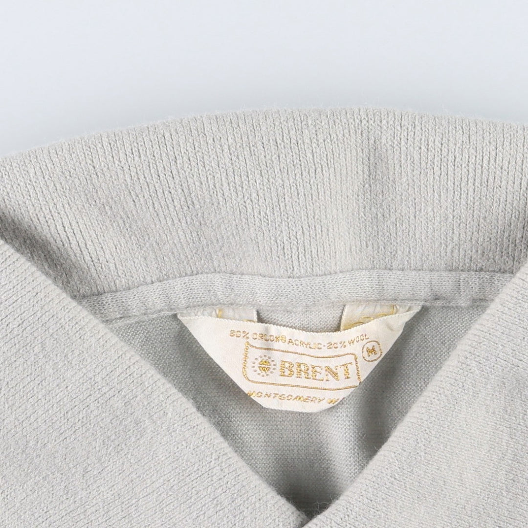 1960'S Brent Short-Sleeve Polo Knit Sweater, Women's Size M (approx.), Vintage Oron Acrylic Khaki type sage green Vintage Second Hand