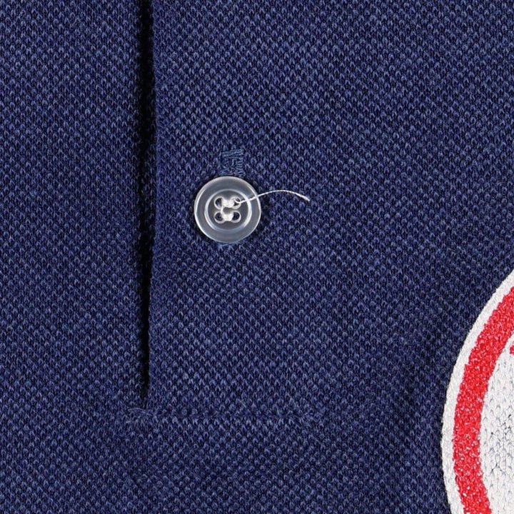 MLB Boston Red Sox Short-Sleeve Polo Shirt, Made in USA, Women's Size M (approx.) unclear navy blue type Vintage Second Hand