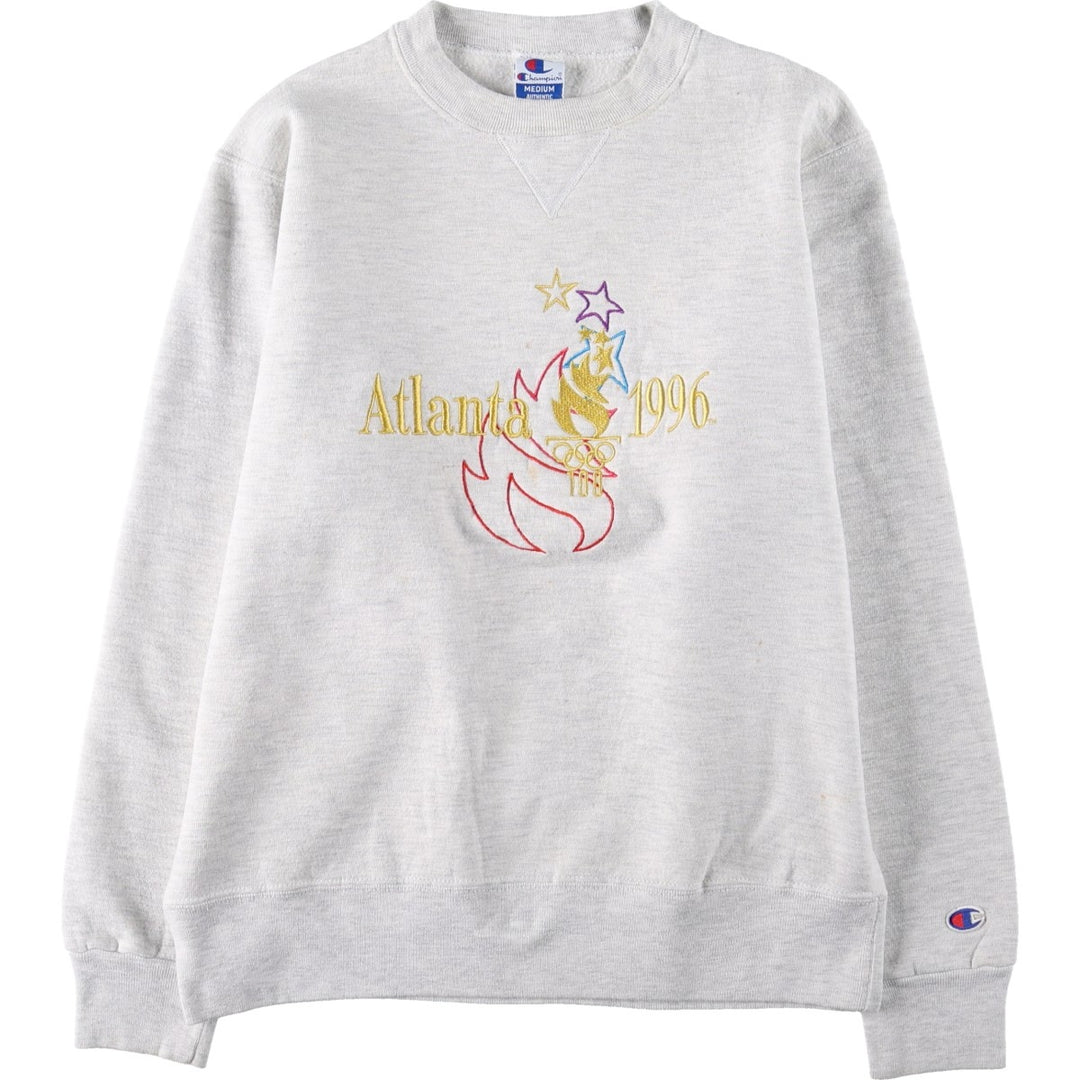 90'S Champion Atlanta Olympics 1996 Sweatshirt, Made in USA, Men's Size M (approx.), Vintage cotton gray type Vintage Second Hand