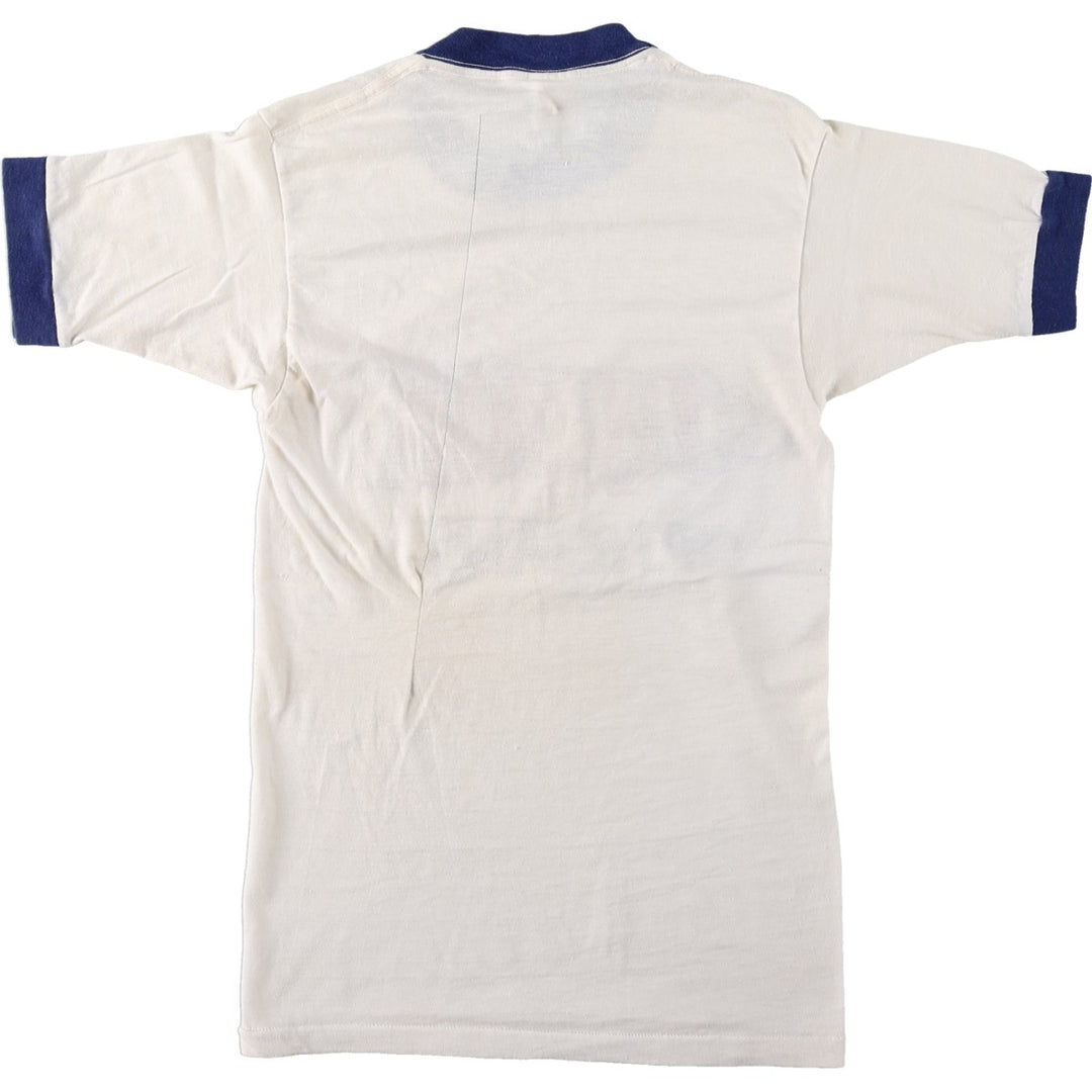 1970'S Mayo Spruce Ringer T-shirt, Made in USA, Women's Size S (approx.), Vintage cotton ivory Vintage Second Hand
