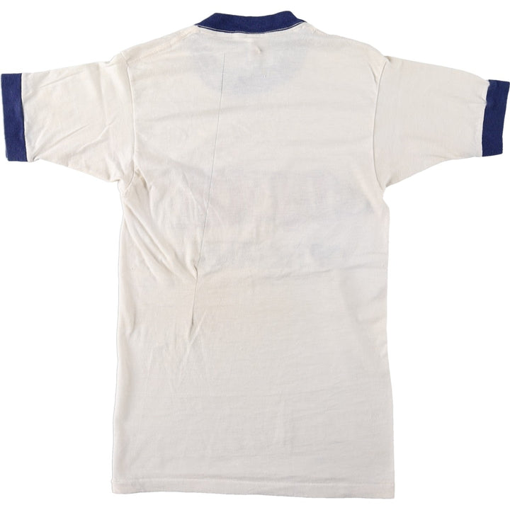 1970'S Mayo Spruce Ringer T-shirt, Made in USA, Women's Size S (approx.), Vintage cotton ivory Vintage Second Hand