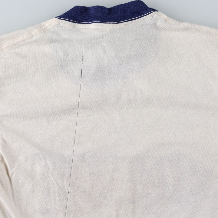1970'S Mayo Spruce Ringer T-shirt, Made in USA, Women's Size S (approx.), Vintage cotton ivory Vintage Second Hand