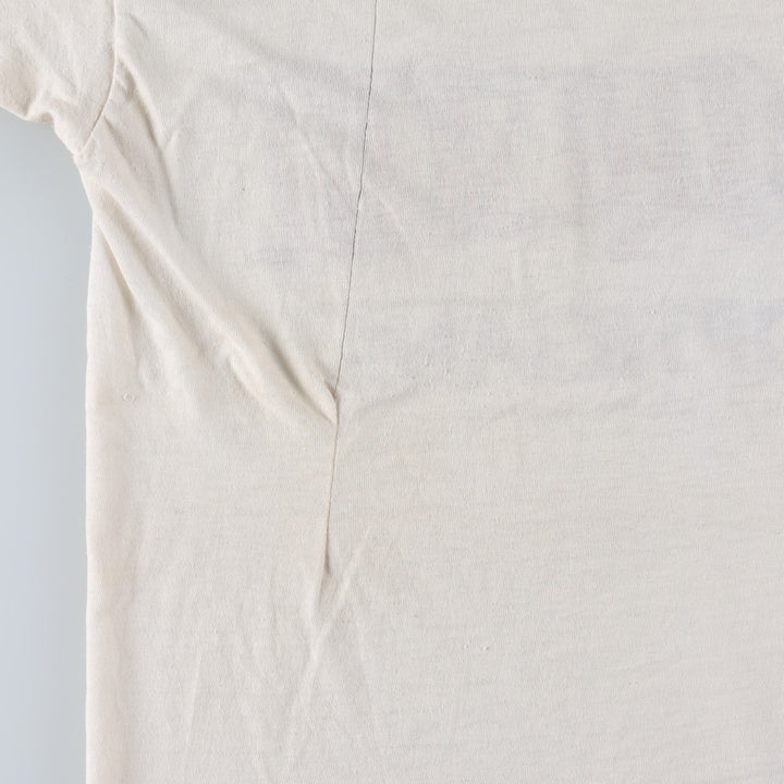 1970'S Mayo Spruce Ringer T-shirt, Made in USA, Women's Size S (approx.), Vintage cotton ivory Vintage Second Hand