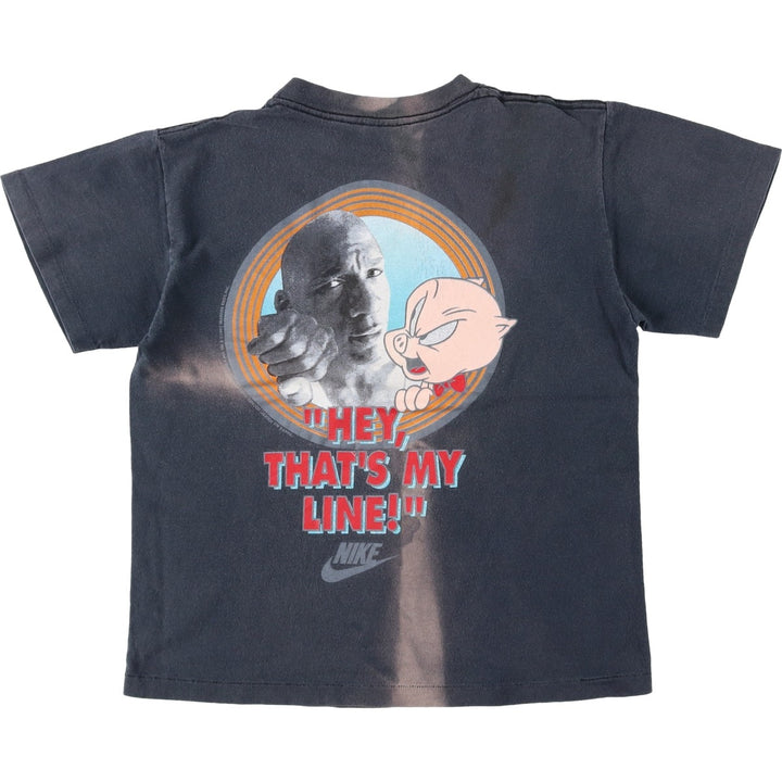 90'S Nike Silver Tag Michael Jordan Looney Tunes Character Print T-Shirt (Men's Size M) cotton black type Vintage Second Hand