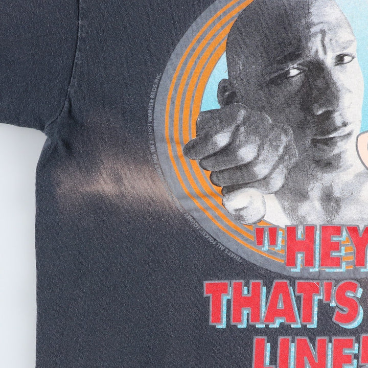 90'S Nike Silver Tag Michael Jordan Looney Tunes Character Print T-Shirt (Men's Size M) cotton black type Vintage Second Hand