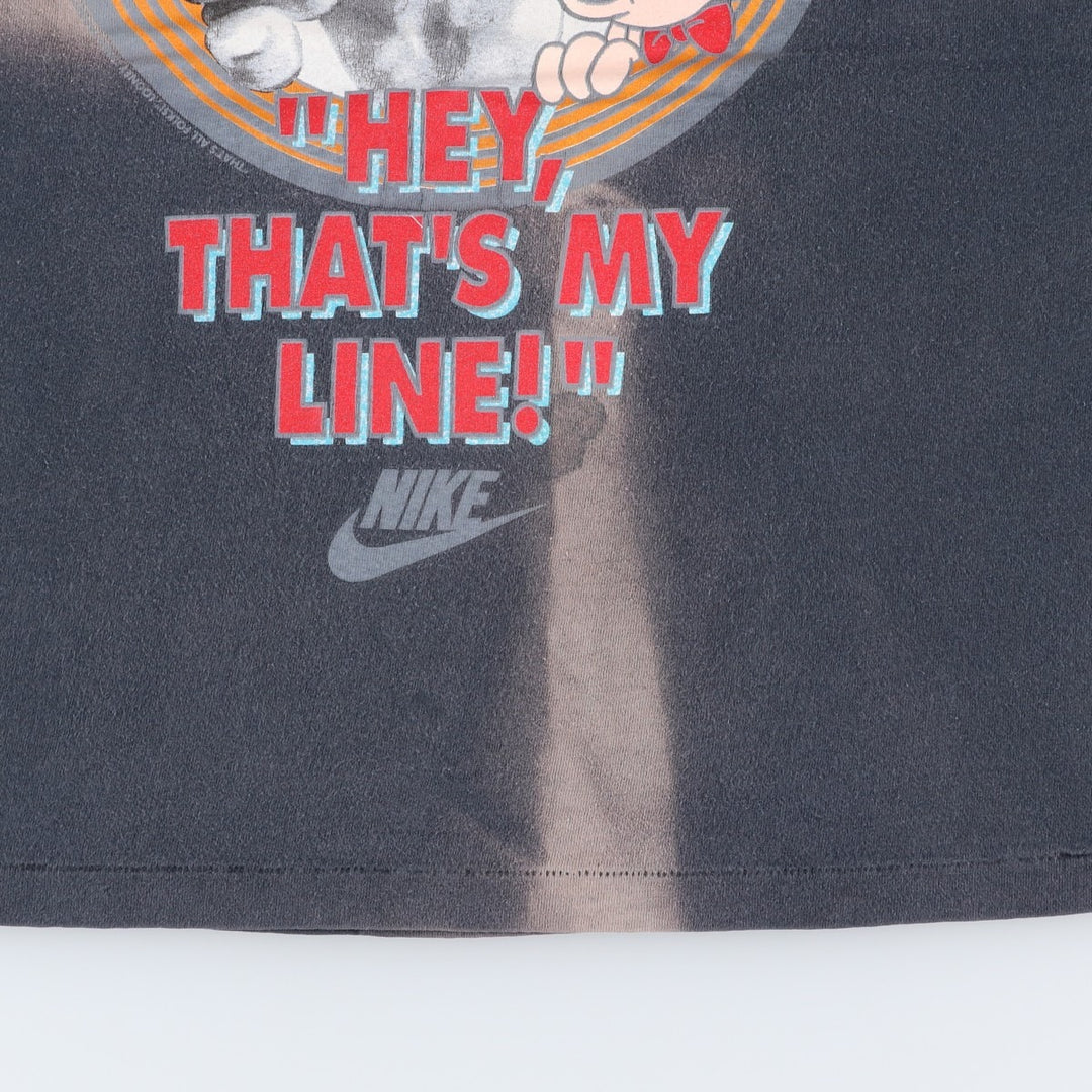 90'S Nike Silver Tag Michael Jordan Looney Tunes Character Print T-Shirt (Men's Size M) cotton black type Vintage Second Hand