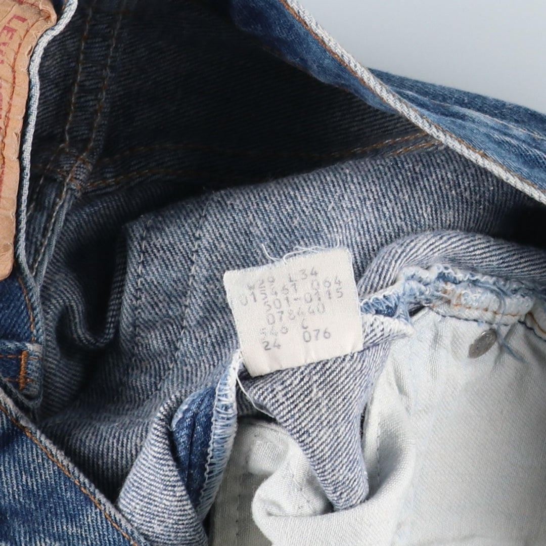 ~1990'S Levi's 501-0115 Straight Denim Pants, Made in USA, Women's Size L (equivalent to W28), Vintage cotton blue type Vintage Second Hand