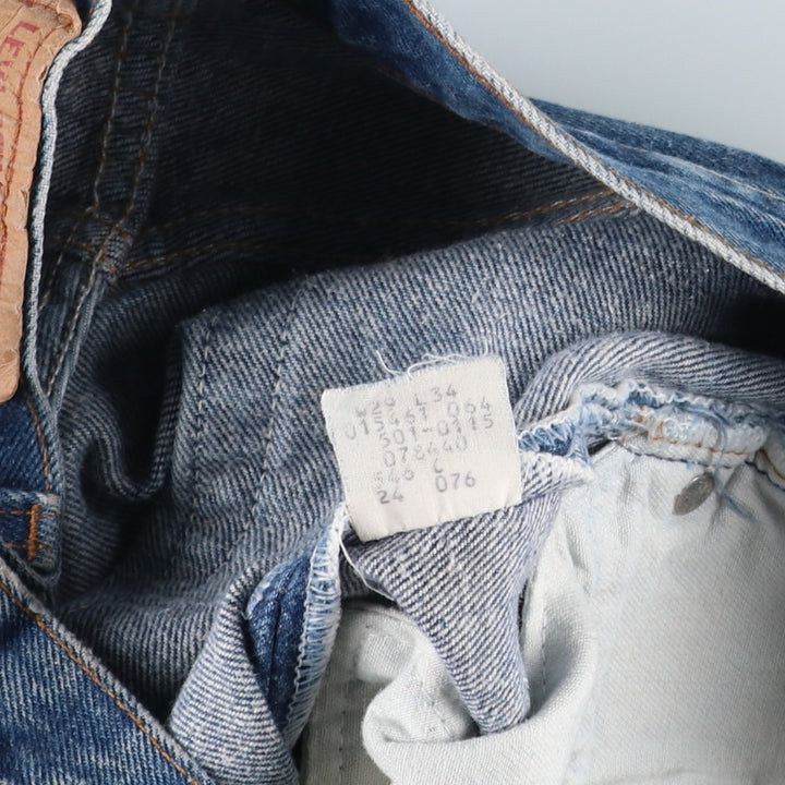 ~1990'S Levi's 501-0115 Straight Denim Pants, Made in USA, Women's Size L (equivalent to W28), Vintage cotton blue type Vintage Second Hand