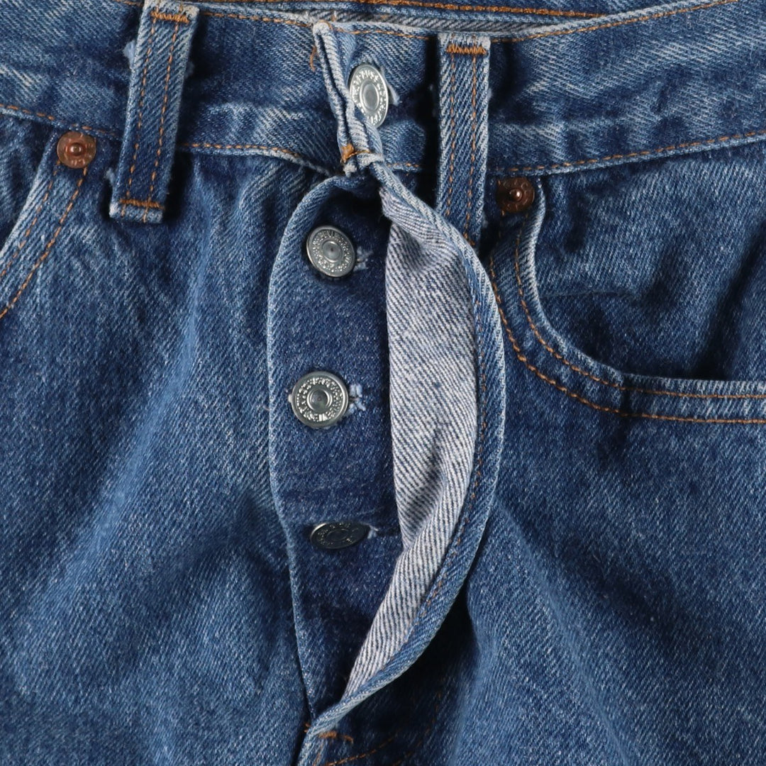 ~1990'S Levi's 501-0115 Straight Denim Pants, Made in USA, Women's Size L (equivalent to W28), Vintage cotton blue type Vintage Second Hand