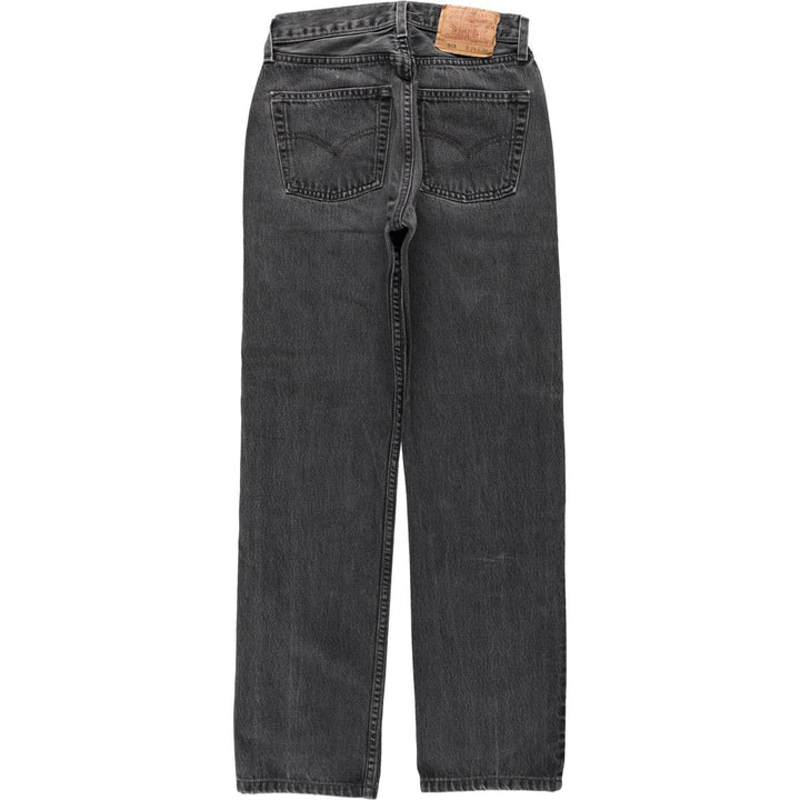 2000'S Levi's 501 Black Denim Straight Leg Jeans, Made in USA, Women's Size M (W26 equivalent) cotton black type Vintage Second Hand