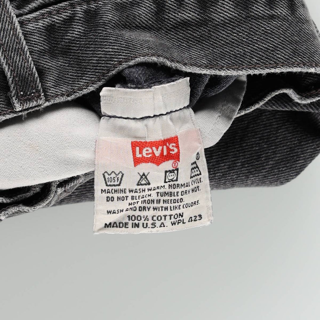 2000'S Levi's 501 Black Denim Straight Leg Jeans, Made in USA, Women's Size M (W26 equivalent) cotton black type Vintage Second Hand