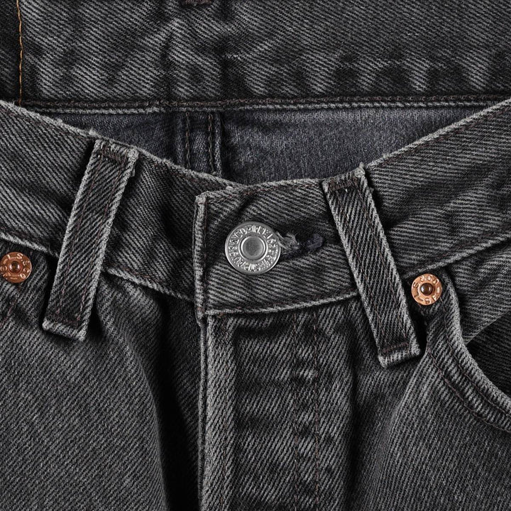 2000'S Levi's 501 Black Denim Straight Leg Jeans, Made in USA, Women's Size M (W26 equivalent) cotton black type Vintage Second Hand