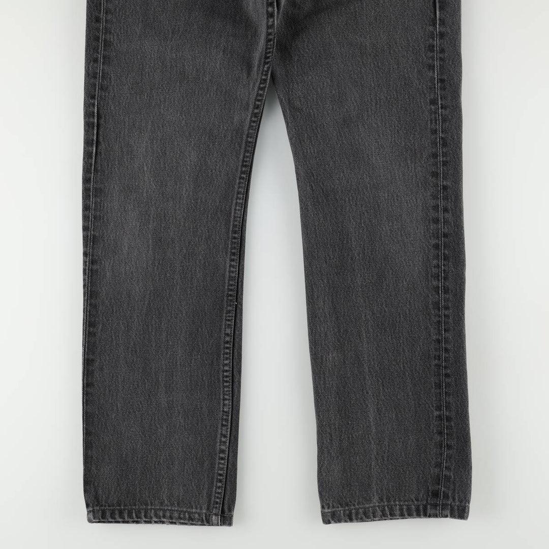 2000'S Levi's 501 Black Denim Straight Leg Jeans, Made in USA, Women's Size M (W26 equivalent) cotton black type Vintage Second Hand
