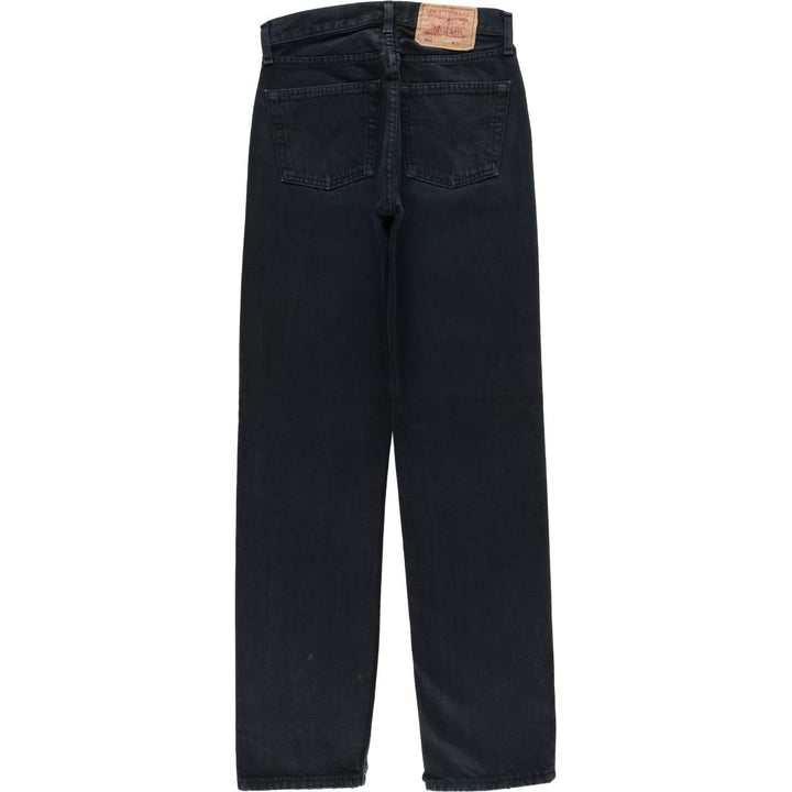 1990'S Levi's 501 Euro Model Black Denim Straight Leg Jeans, Made in France, Women's Size L (W27 equivalent) cotton black type Vintage Second Hand