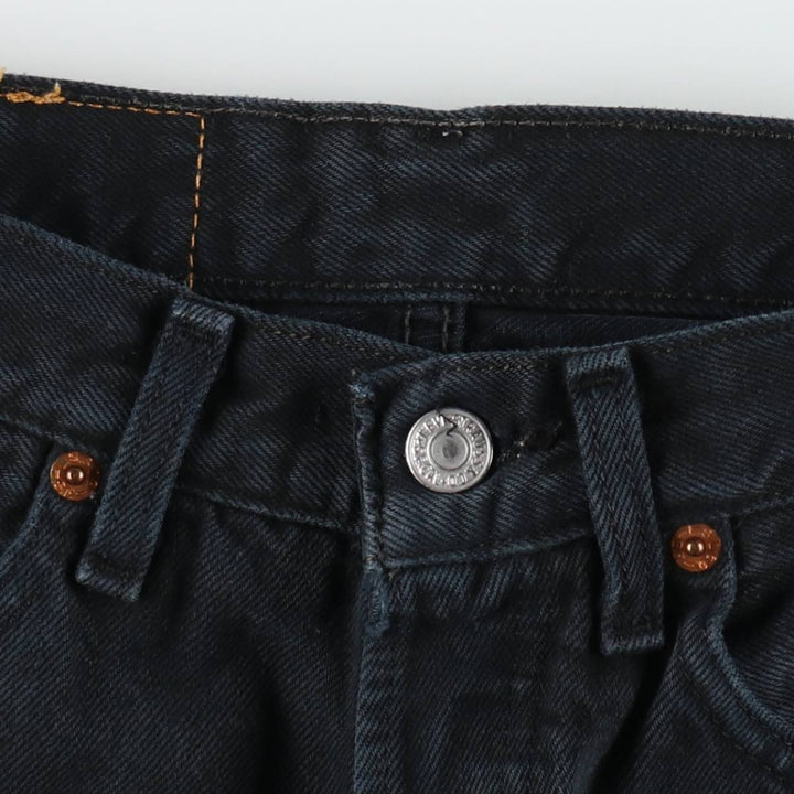 1990'S Levi's 501 Euro Model Black Denim Straight Leg Jeans, Made in France, Women's Size L (W27 equivalent) cotton black type Vintage Second Hand