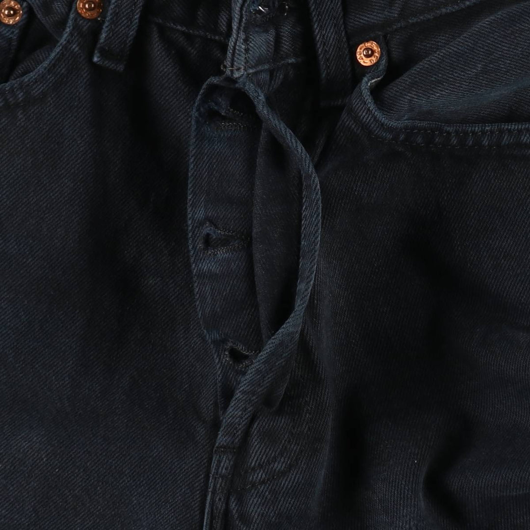 1990'S Levi's 501 Euro Model Black Denim Straight Leg Jeans, Made in France, Women's Size L (W27 equivalent) cotton black type Vintage Second Hand