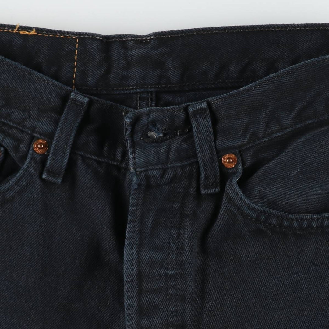 1990'S Levi's 501 Euro Model Black Denim Straight Leg Jeans, Made in France, Women's Size L (W27 equivalent) cotton black type Vintage Second Hand