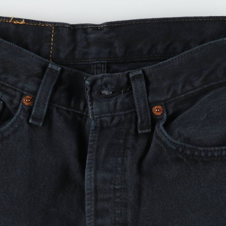 1990'S Levi's 501 Euro Model Black Denim Straight Leg Jeans, Made in France, Women's Size L (W27 equivalent) cotton black type Vintage Second Hand