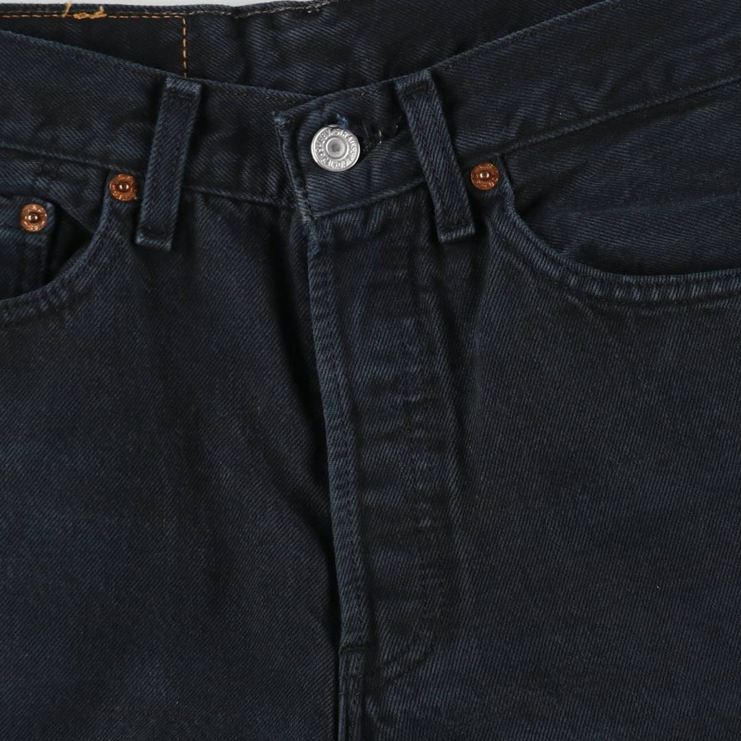 1990'S Levi's 501 Euro Model Black Denim Straight Leg Jeans, Made in France, Women's Size L (W27 equivalent) cotton black type Vintage Second Hand