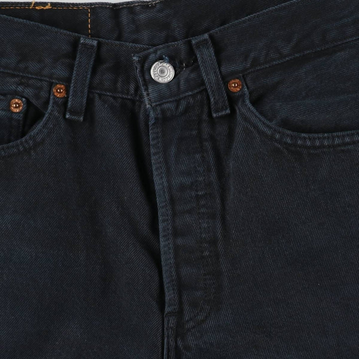 1990'S Levi's 501 Euro Model Black Denim Straight Leg Jeans, Made in France, Women's Size L (W27 equivalent) cotton black type Vintage Second Hand