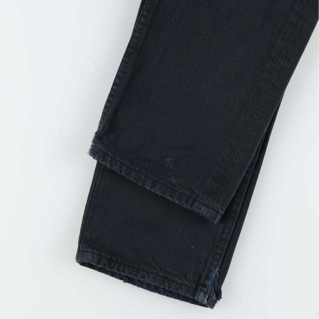 1990'S Levi's 501 Euro Model Black Denim Straight Leg Jeans, Made in France, Women's Size L (W27 equivalent) cotton black type Vintage Second Hand